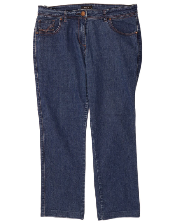 M&Co Damen Straight Jeans UK 14 Large W32 L28 Blaue Baumwolle