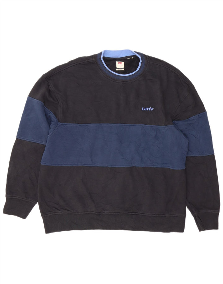 Levi's Herren-Sweatshirt mit entspannter Passform, groß, Marineblau, Farbblock