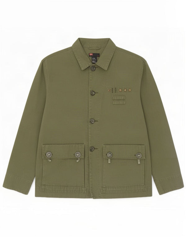 Diesel Herren Utility Jacke UK 42 XL Grüne Baumwolle