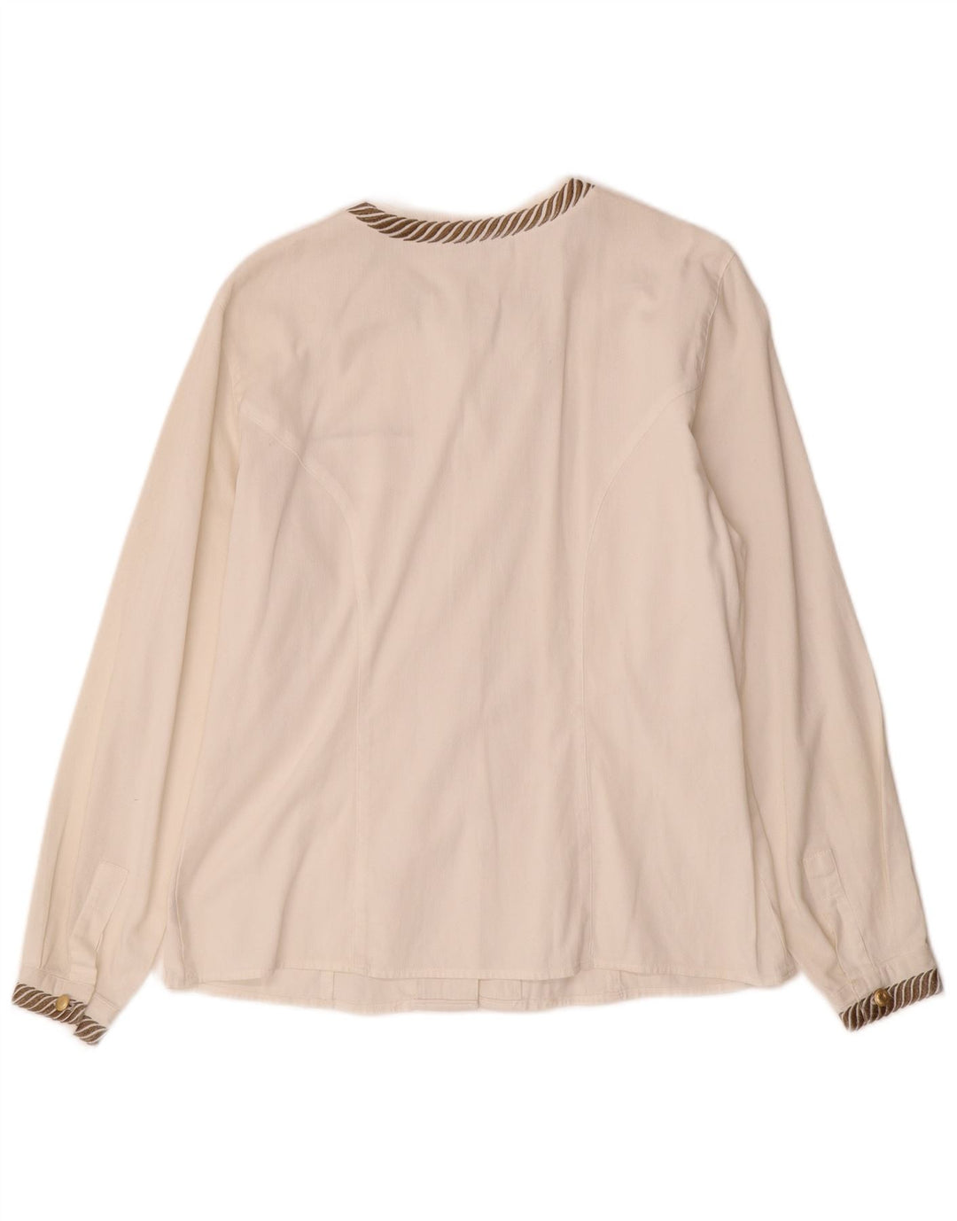 ROCCOBAROCCO Damen Hemdbluse IT 46 Große weiß gestreifte Baumwolle