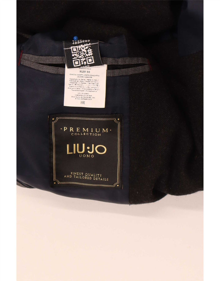 Liu Jo Herren-Blazer mit 2 Knöpfen, IT 50, Größe L, Schwarz, Polyester