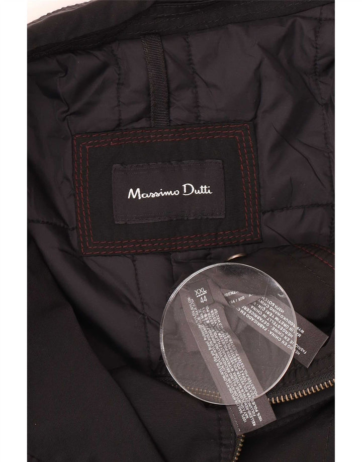 Massimo Dutti Herren-Utility-Jacke UK 44 2XL Schwarzes Nylon