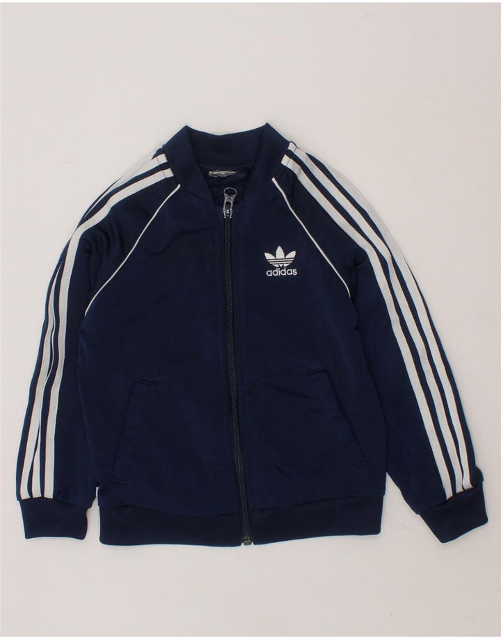 ADIDAS Boys Tracksuit Top Jacket 2-3 Years Navy Blue Vintage Adidas and Second-Hand Adidas from Messina Hembry 