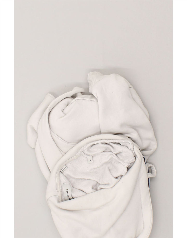 JACK & JONES Mens Graphic Hoodie Jumper Small White Cotton | Vintage Jack & Jones | Thrift | Second-Hand Jack & Jones | Used Clothing | Messina Hembry 