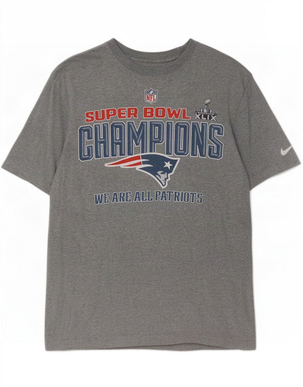 Nike Herren New England Patriots Grafik-T-Shirt-Oberteil Mittelgrau meliert