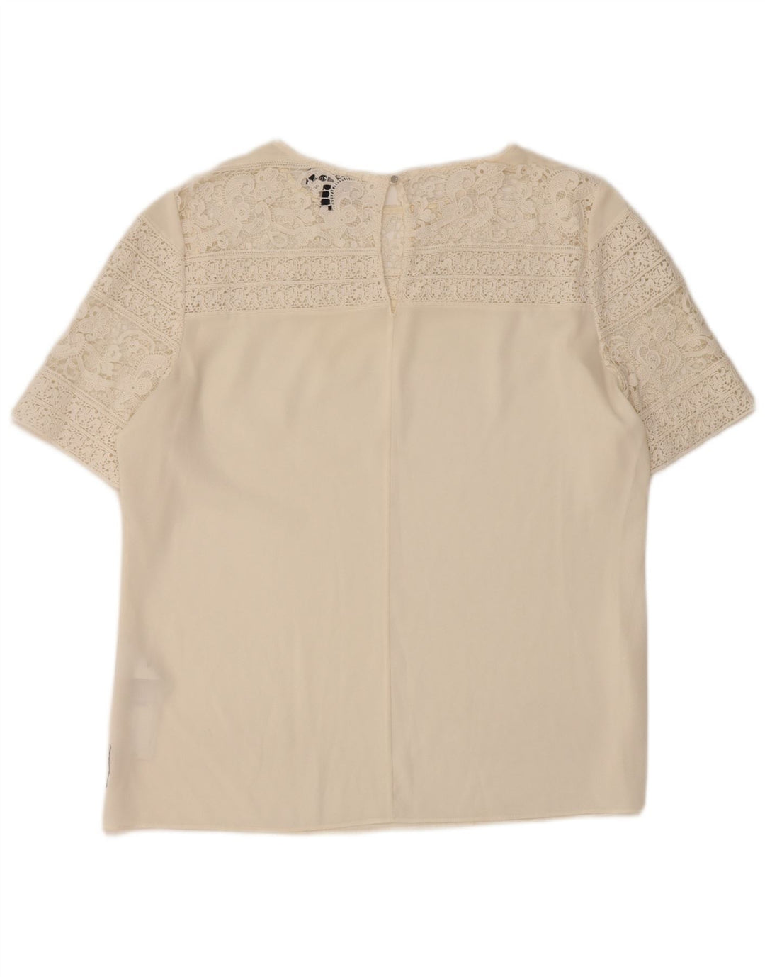 ARMANI JEANS Womens Blouse Top IT 46 Large Off White Cotton
