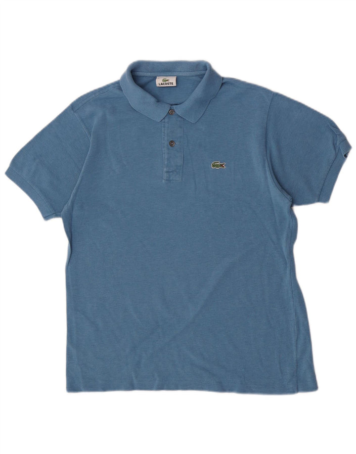 Lacoste Herren-Poloshirt, Größe 4, mittelblaue Baumwolle
