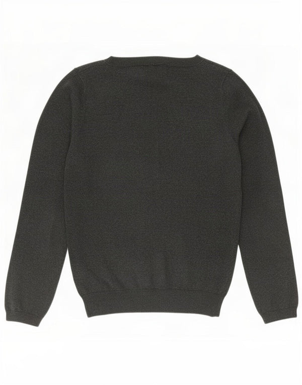 Zara Damen-Pullover mit U-Boot-Ausschnitt, UK 18, XL, graue Baumwolle