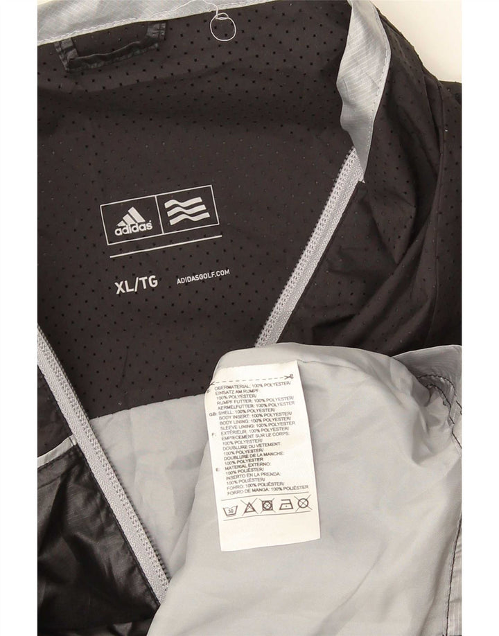 Adidas Herren Regenjacke UK 42 XL Schwarz Colourblock Polyester