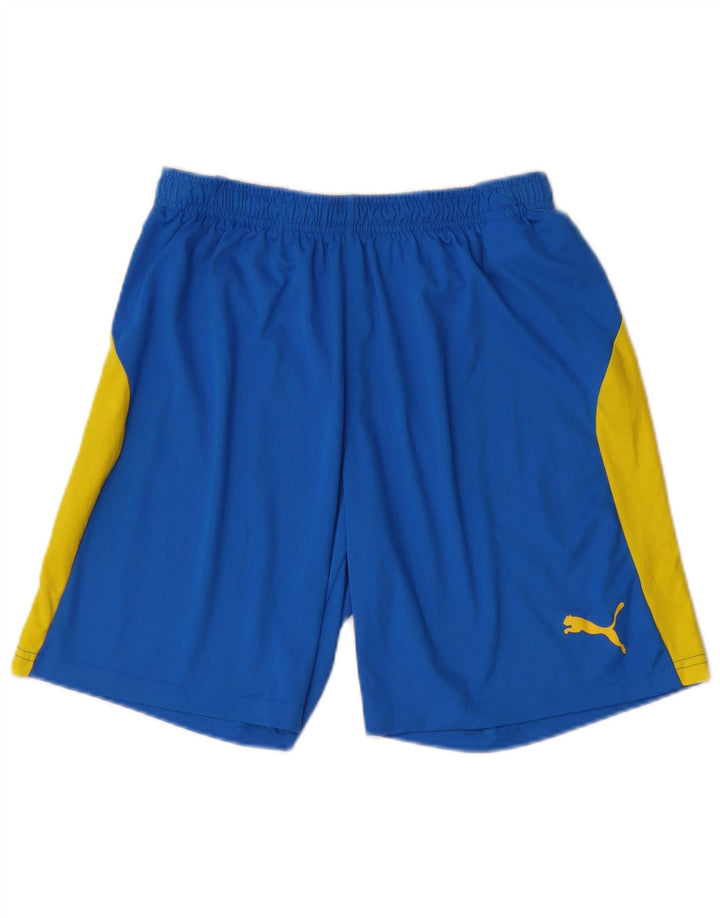 Puma Herren Sportshorts Mittelblaues Colourblock-Polyester