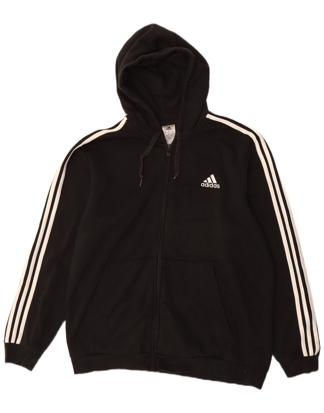 ADIDAS Herren Zip Hoodie Pullover XL Schwarz Baumwolle