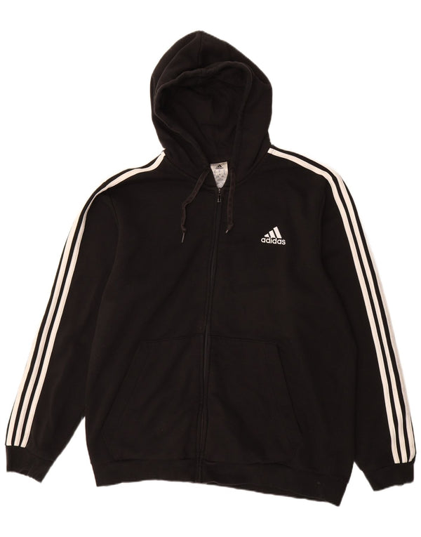 ADIDAS Herren Zip Hoodie Pullover XL Schwarz Baumwolle
