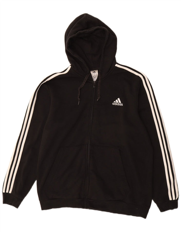 ADIDAS Herren Zip Hoodie Pullover XL Schwarz Baumwolle