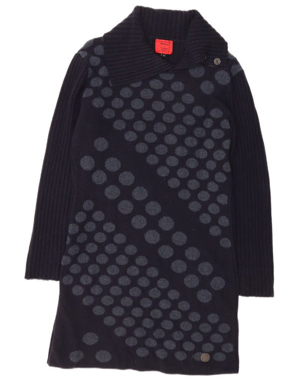 Barbour Langarm-Pulloverkleid für Damen, UK 14, groß, marineblau, geometrisch