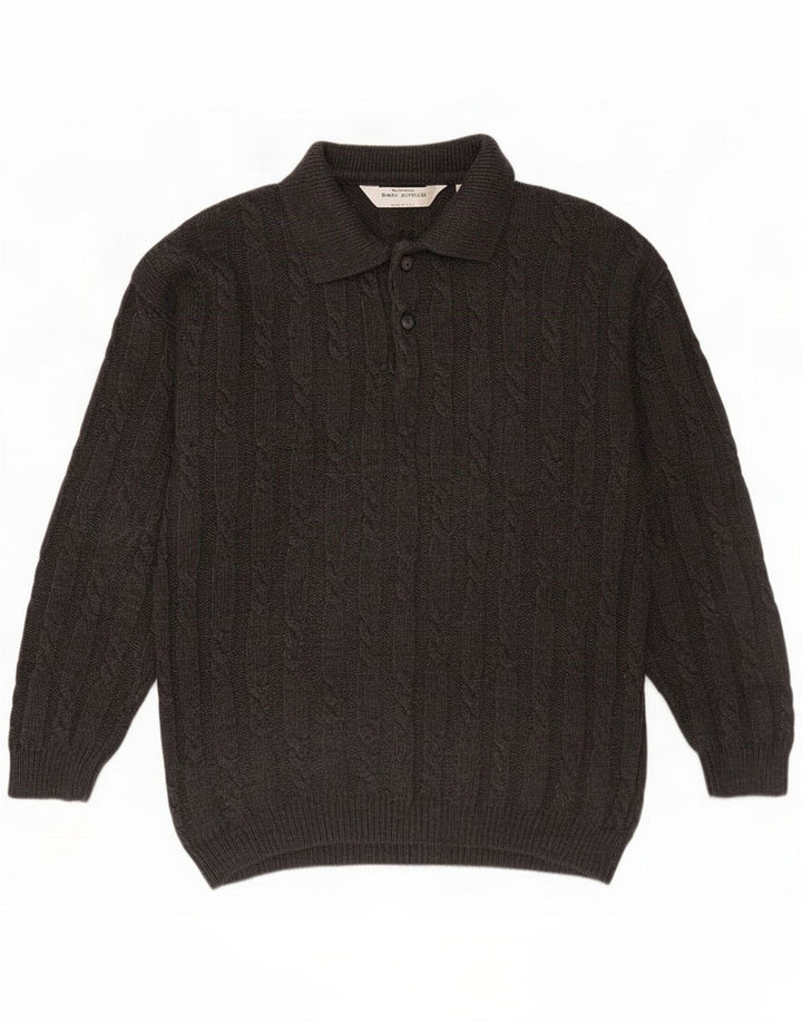 St. Bernard Herren-Pullover mit Rollkragen, groß, graue Wolle