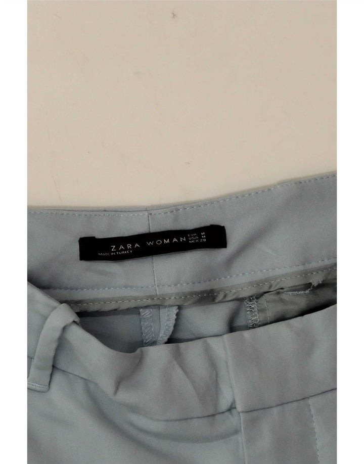Zara Damen Crop Chino Hose Medium W30 L26 Blau