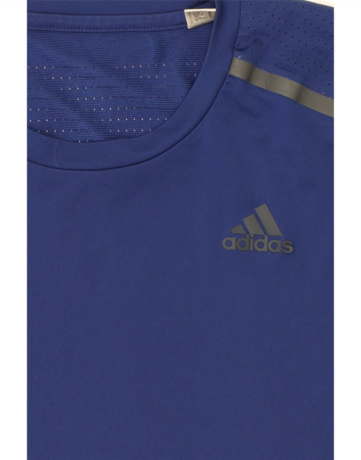 ADIDAS Mens Climacool T-Shirt Top Small Navy Blue Polyester Vintage Adidas and Second-Hand Adidas from Messina Hembry 