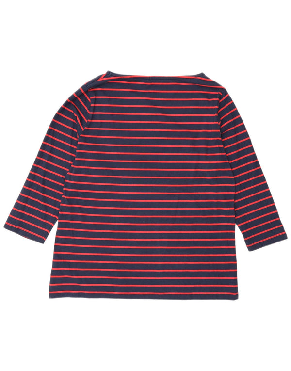 Crew Clothing Damen-Top, 3/4-Ärmel, UK 16, Größe L, rot gestreift, Baumwolle