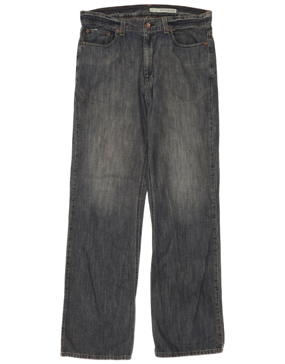 Dkny Herren Straight Jeans W34 L34 Blaue Baumwolle