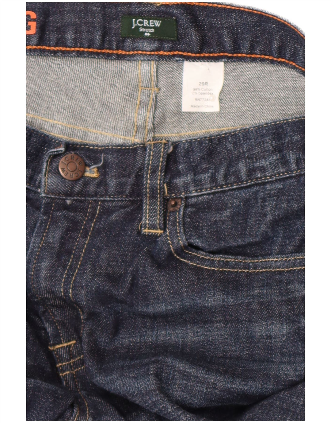 J. Crew Damen Hipslung Bootcut Jeans W29 L33 Marineblaue Baumwolle