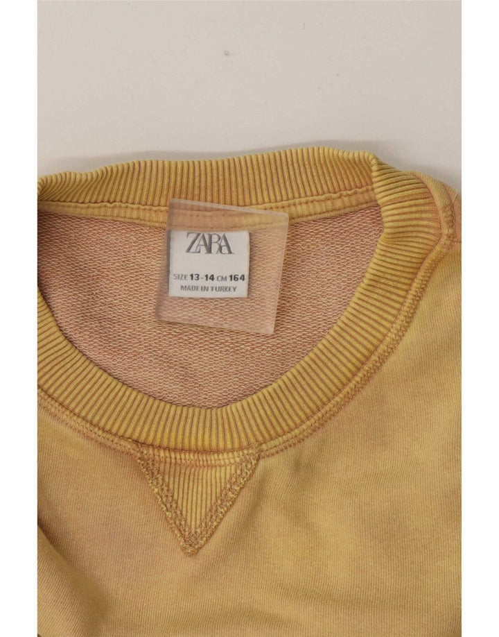 Zara Mädchen-Sweatshirt mit Grafik, übergroß, 13–14 Jahre, Gelb