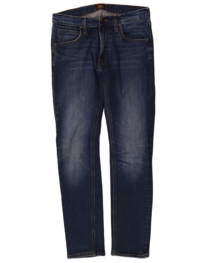 Lee Damen Luke Slim Jeans W29 L30 Blaue Baumwolle