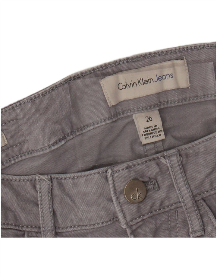 CALVIN KLEIN Damen Skinny Freizeithose W26 L27 Grau