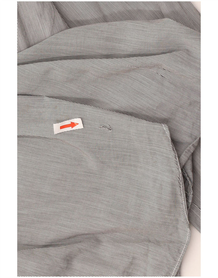 Massimo Dutti Herren Slim Fit Hemd XL grau gestreift aus Baumwolle