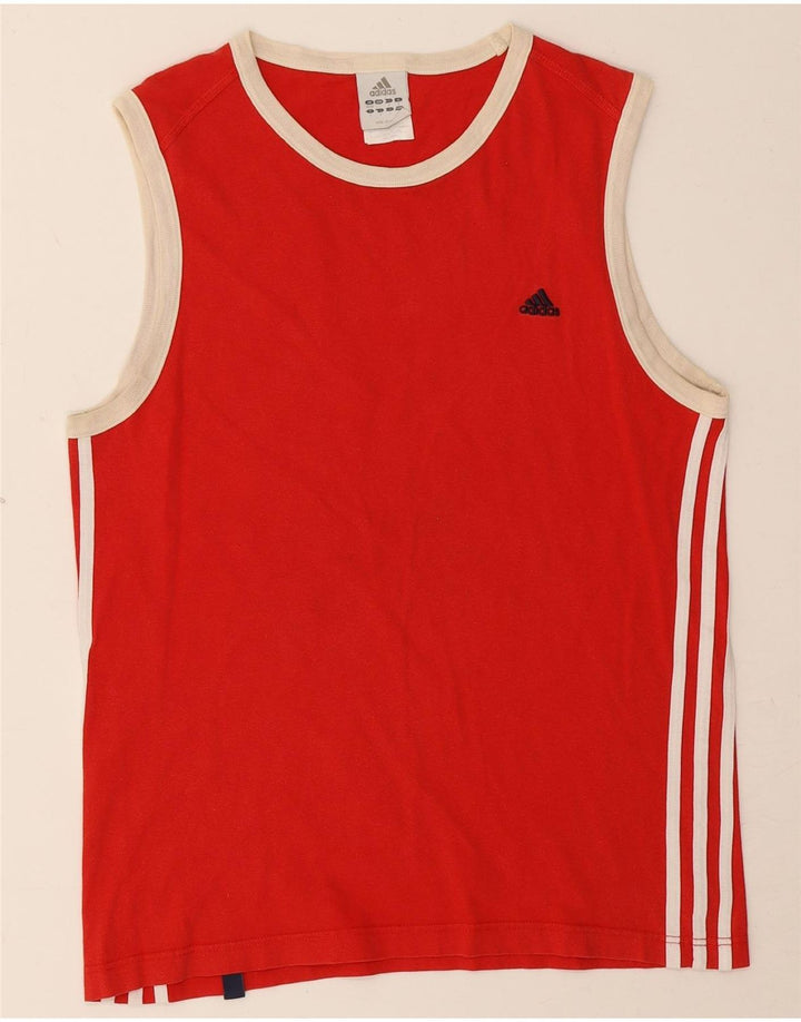 Adidas Herren Weste Top UK 38/40 Mittelrote Baumwolle