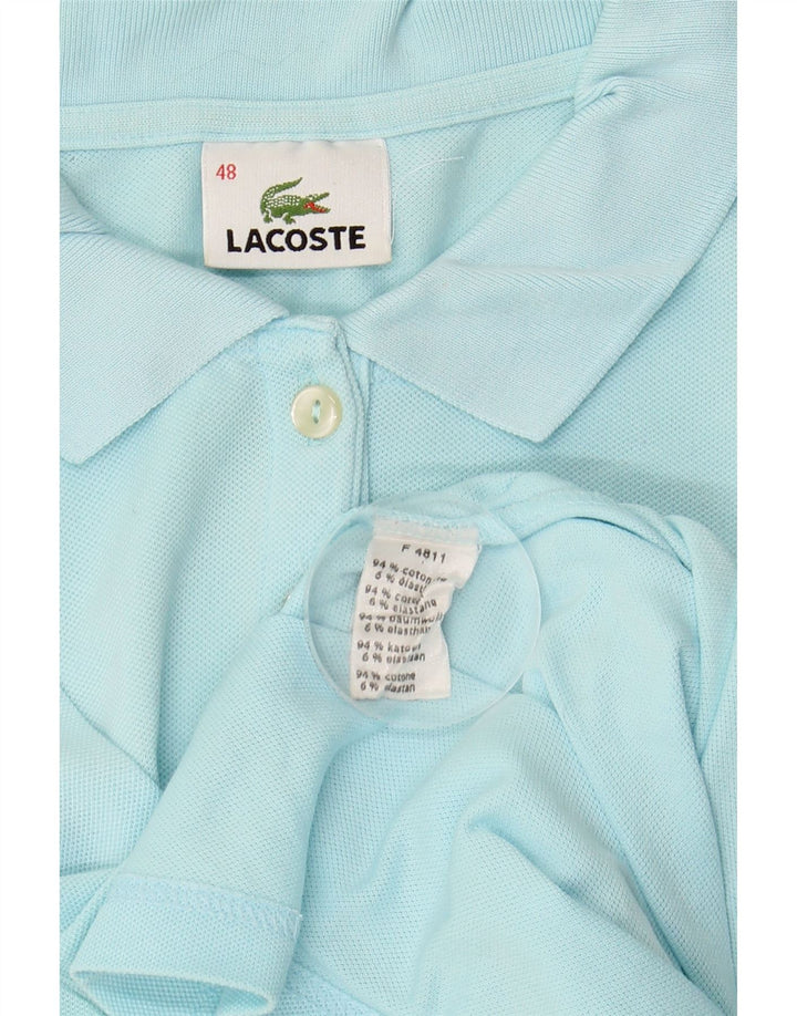 LACOSTE Damen Poloshirt Größe 48 XL Blaue Baumwolle