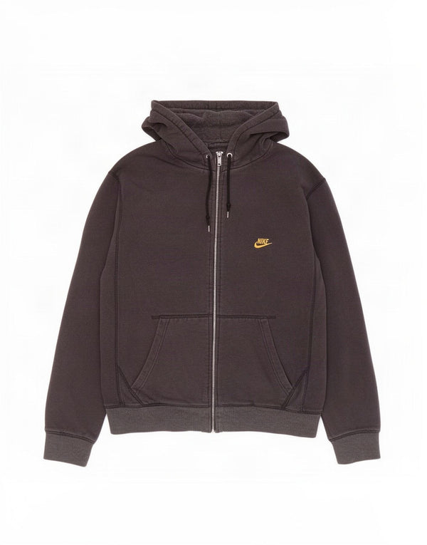 Nike Herren Zip Hoodie Pullover UK 42/44 Große graue Baumwolle