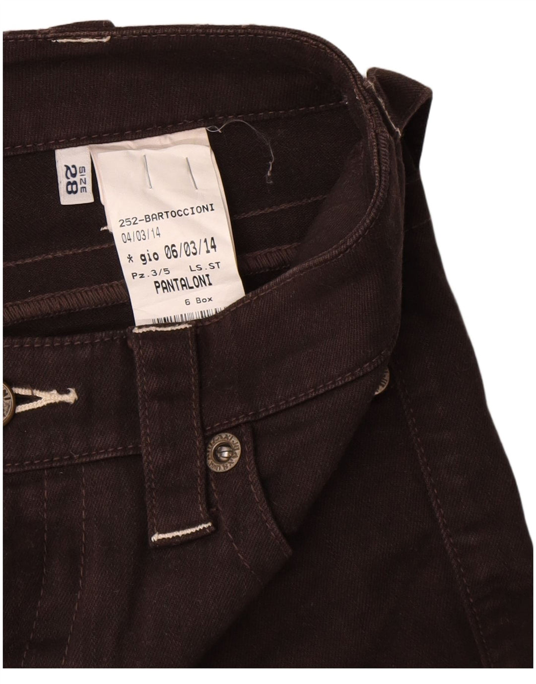 Armani Damen Straight Jeans W28 L30 Braune Baumwolle
