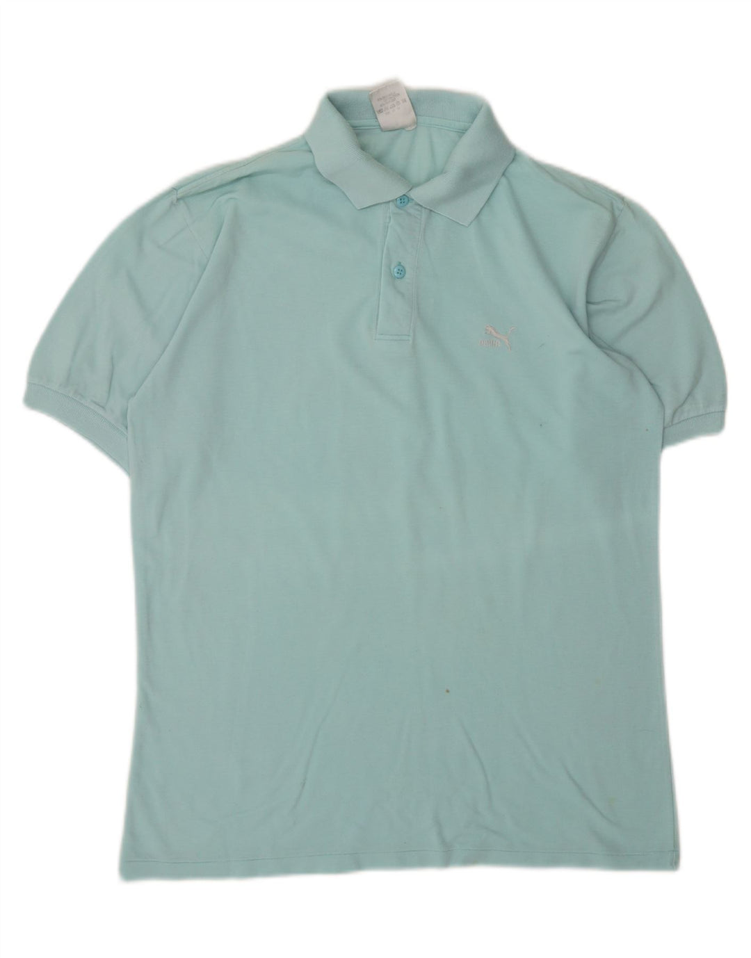 PUMA Mens Polo Shirt Medium Turquoise Cotton Vintage Puma and Second-Hand Puma from Messina Hembry 