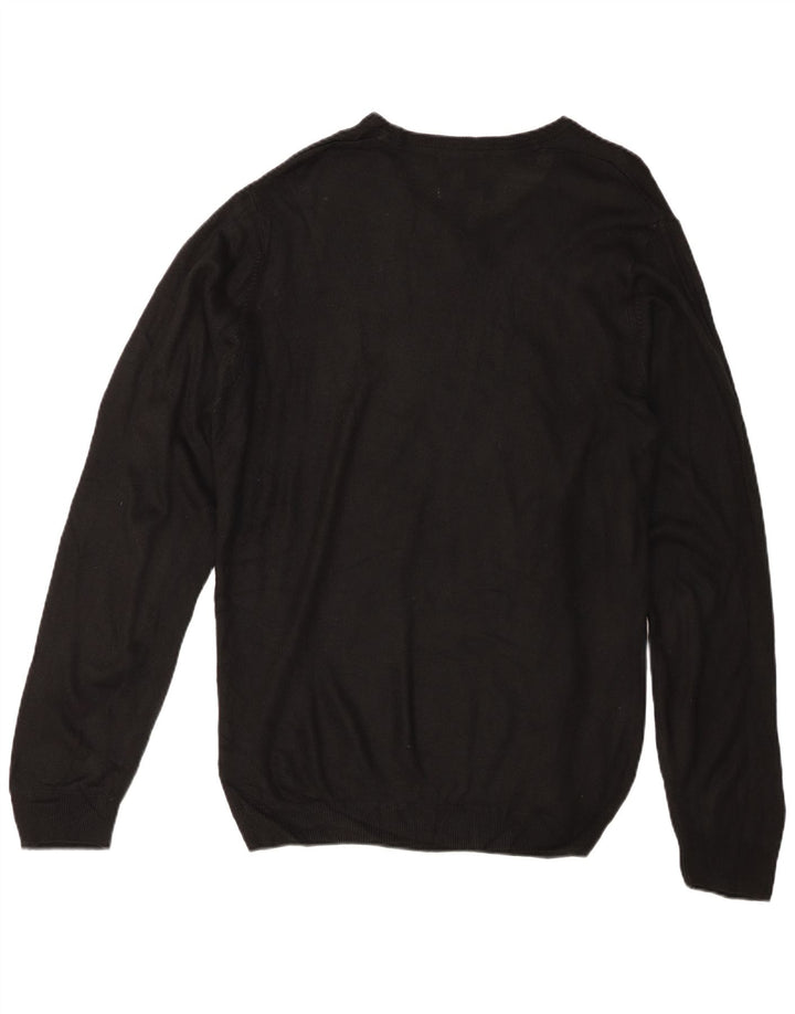 Marks & Spencer Herren-Pullover mit V-Ausschnitt, XL, schwarzes Acryl