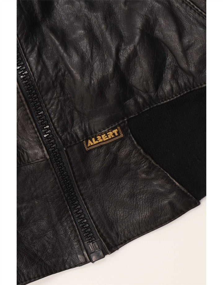 Albert Damen Bomber-Lederjacke UK 14 Medium Schwarz