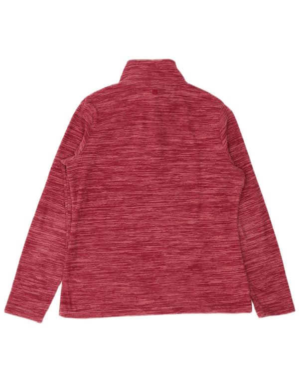 Mountain Warehouse Womens Zip Neck Fleece Jumper UK 12 Medium Pink Flecked