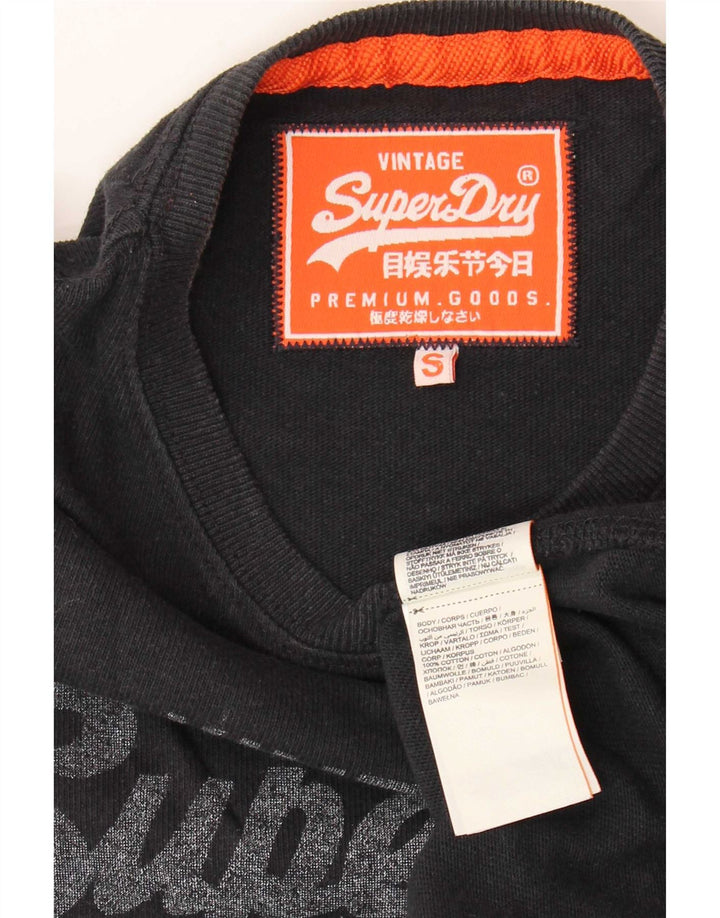 Superdry Herren Grafik-T-Shirt-Oberteil, Größe S, Grau, Baumwolle