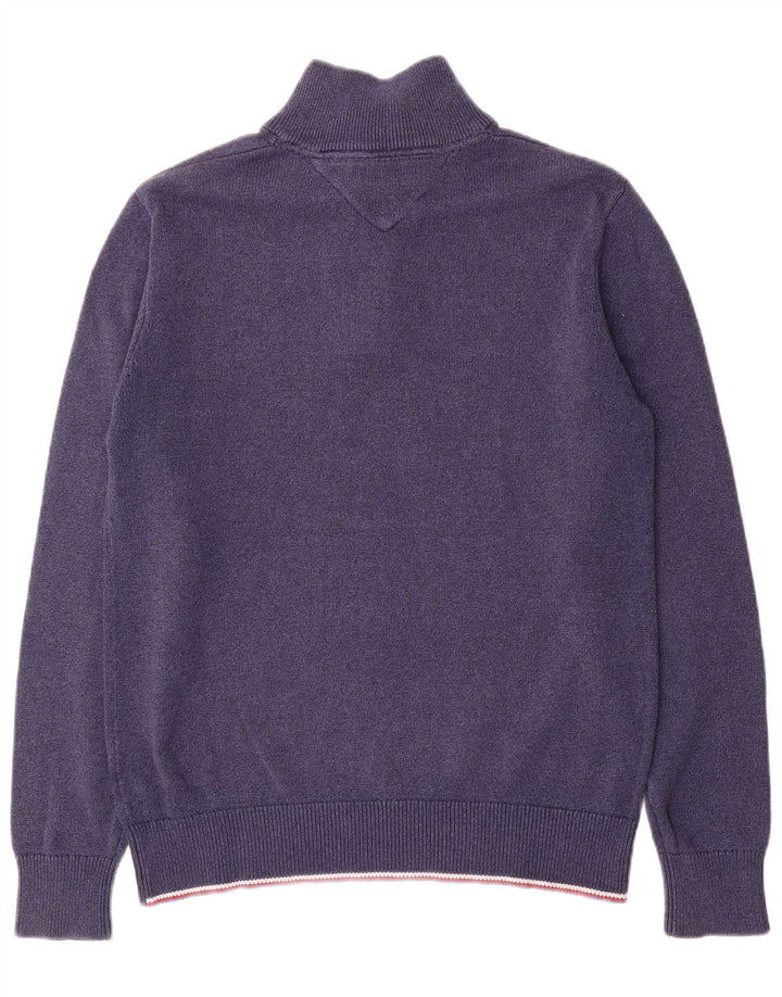 TOMMY HILFIGER Herren-Pullover mit Knopfkragen, Größe L, Marineblau