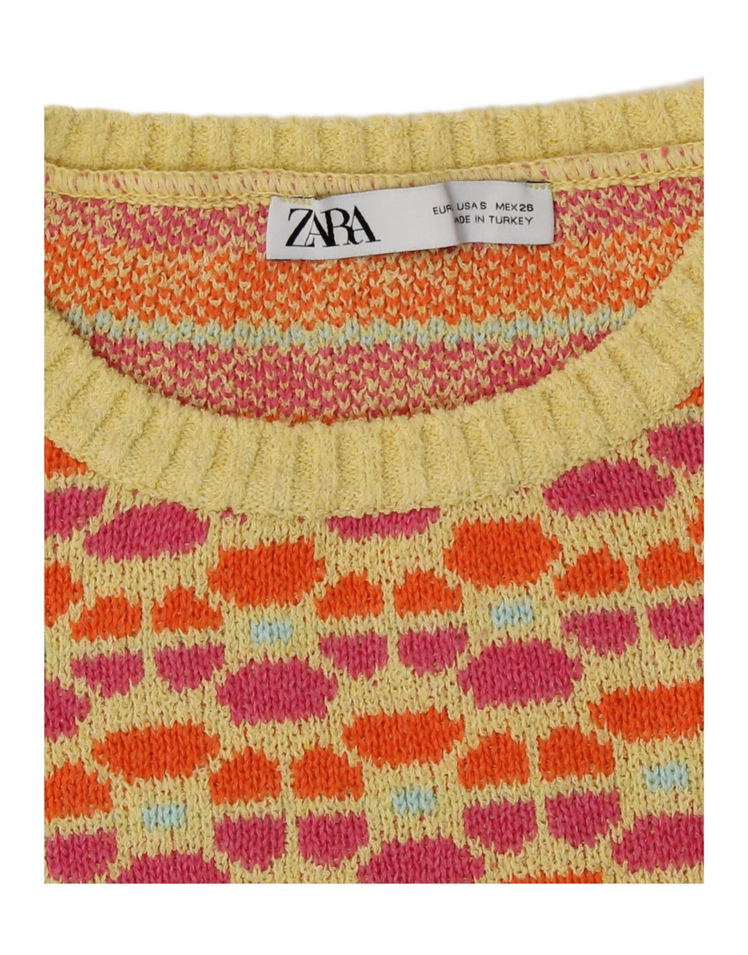 Zara Damen Crop Vest Tank Top UK 10 Small Mehrfarbig Geometrisch