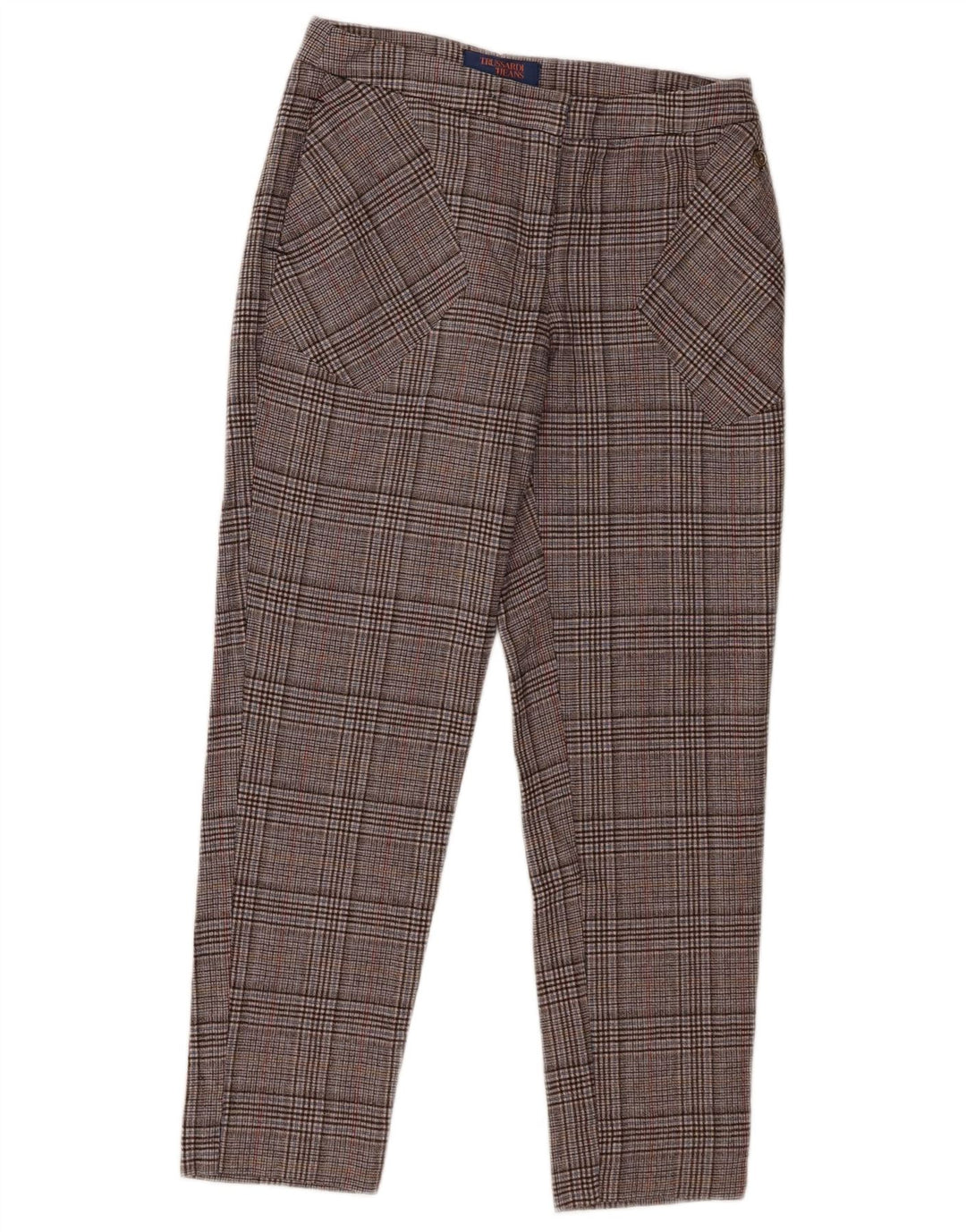 Trussardi Damen Tapered Cropped-Hose IT 42 Mittel W28 L25 Grau kariert