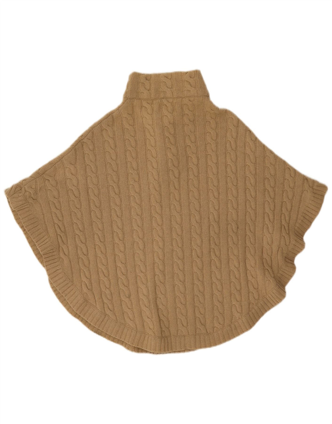 Blarney Damen Poncho-Pullover UK 14 Mittelbeige Lammwolle