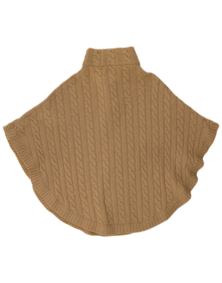 Blarney Damen Poncho-Pullover UK 14 Mittelbeige Lammwolle