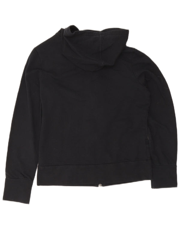 Adidas Damen Zip Hoodie Pullover UK 14 Mittelschwarze Baumwolle