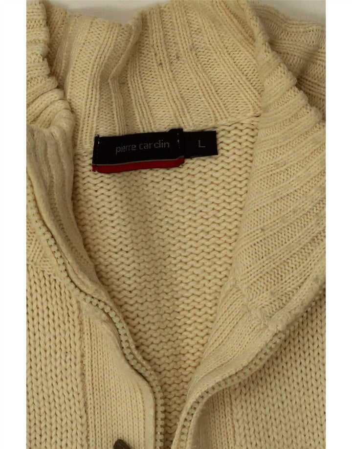 Pierre Cardin Herren-Strickjacke, groß, beige, Acryl