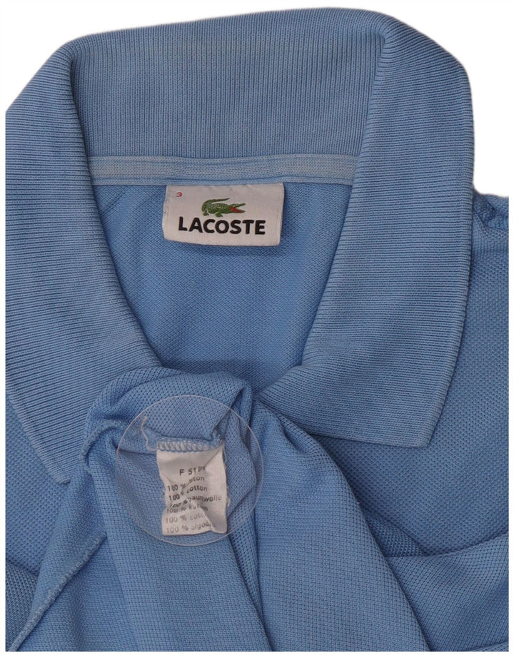 Lacoste Herren-Poloshirt, Größe 3, klein, blaue Baumwolle
