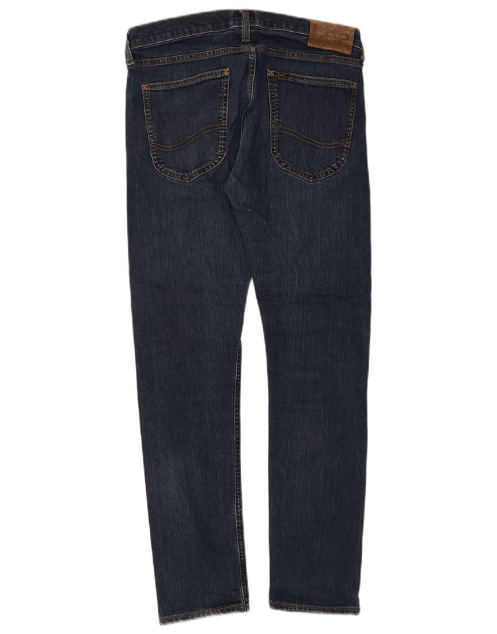 Lee Damen Luke Slim Jeans W31 L30 Marineblau Baumwolle