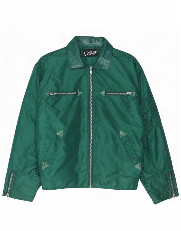 Vintage Herren Bomberjacke UK 40 Großes grünes Nylon