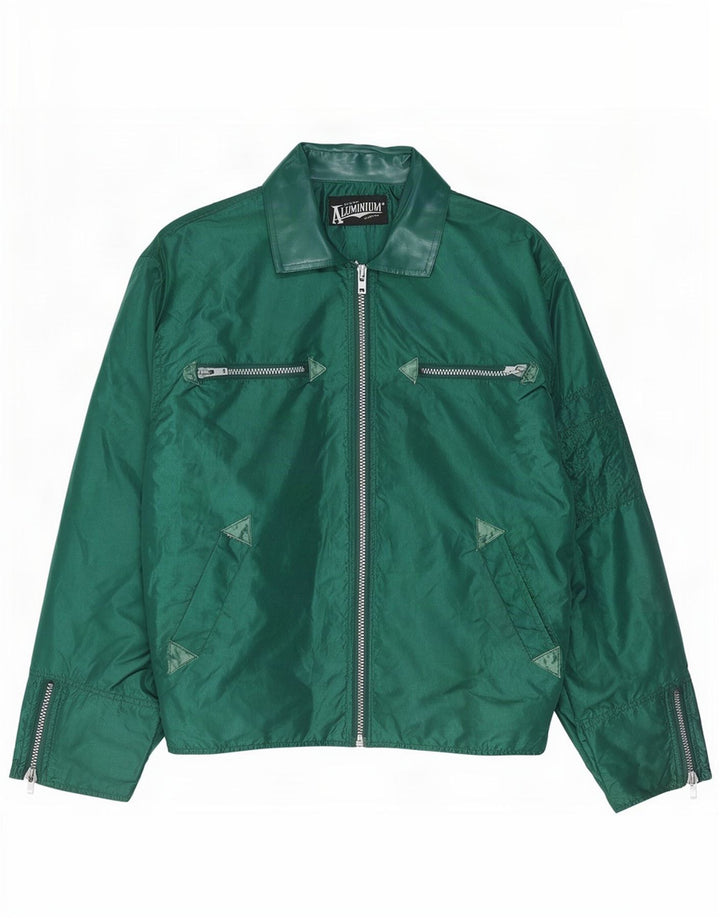 Vintage Herren Bomberjacke UK 40 Großes grünes Nylon