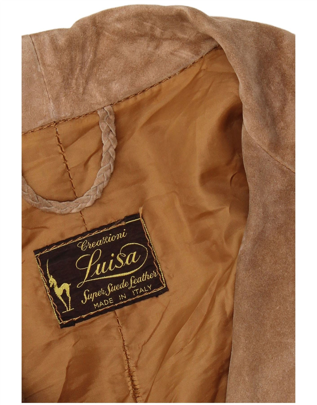 Vintage Damen 3-Knopf-Wildleder-Blazerjacke UK 12 Mittelbraun