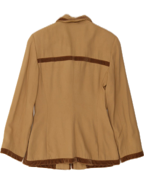 EMPORIO ARMANI Womens Blazer Jacket IT 44 Medium Beige Wool